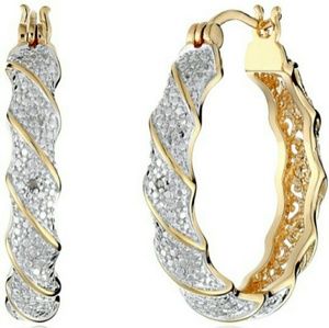18kt gold plated twisted hoop earrings